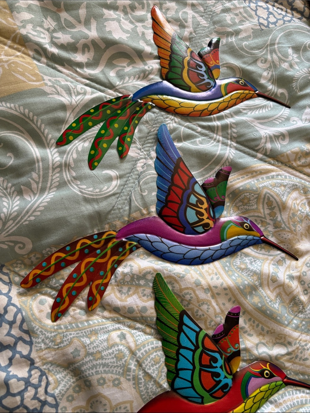 Vibrant Multicolor Hummingbird Wall Decor - Picture 3 of 4